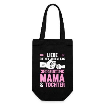 Mutter Muttertag Mama und Tochter - Geschenkbeutel für Flaschen - Schwarz - Vorne