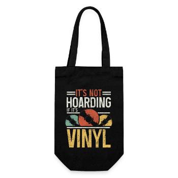 Vinyl Schallplatte Vintage DJ Geschenk - Geschenkbeutel für Flaschen - Schwarz - Vorne