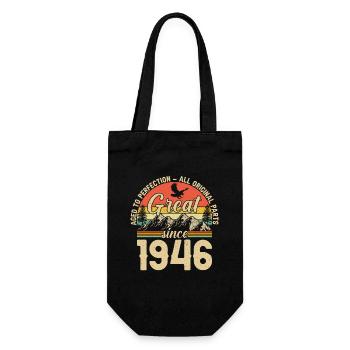 78th Birthday Vintage 1946 Retro - Gift Bag for Bottles - black - Front