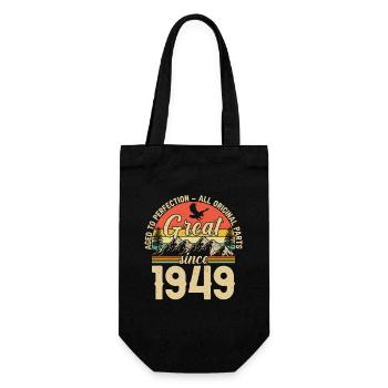 Born in 1949 - Legends turn 75 - Gift Bag for Bottles - black - Front