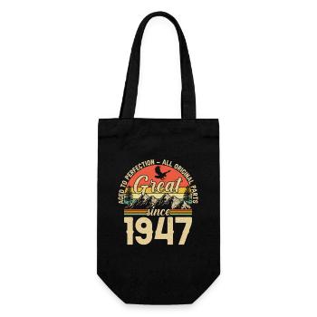 77e anniversaire rétro vintage 1947 - Sac à bouteille - noir - Devant