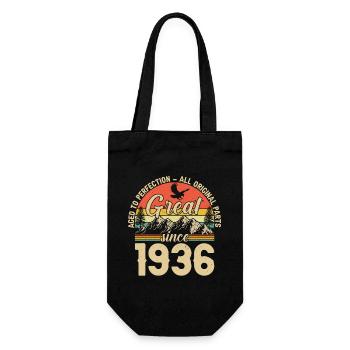 Vintage 1936 - 88. Geburtstag - Geschenkbeutel für Flaschen - Schwarz - Vorne