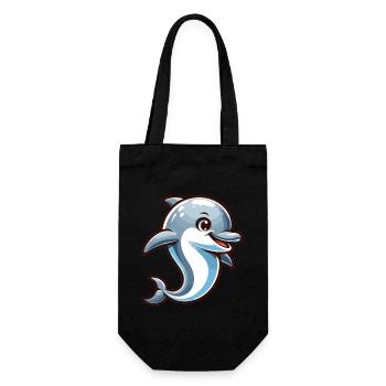 Dolphin Kawaii - Gift Bag for Bottles - black - Front