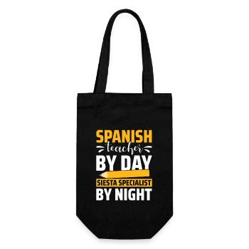 Spanischlehrerin Maestra Bilinguale Lehrerin - Geschenkbeutel für Flaschen - Schwarz - Vorne