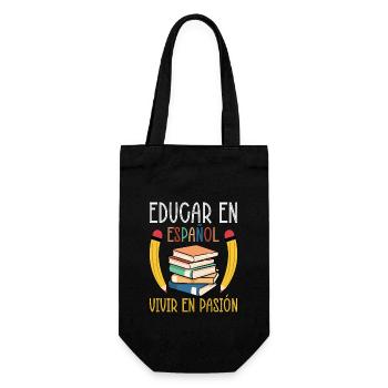 Spanish Teacher Maestra Bilingual Teacher - Gift Bag for Bottles - black - Front