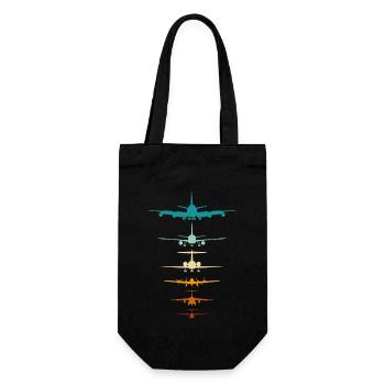 Silhouette d’avions pour pilote, instructeur de vol - Sac à bouteille - noir - Devant