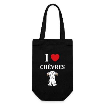 Citation humour petite chèvre - Sac à bouteille - noir - Devant