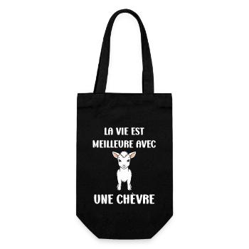 Citation humour petite chèvre - Sac à bouteille - noir - Devant