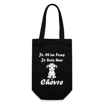 Citation humour petite chèvre - Sac à bouteille - noir - Devant