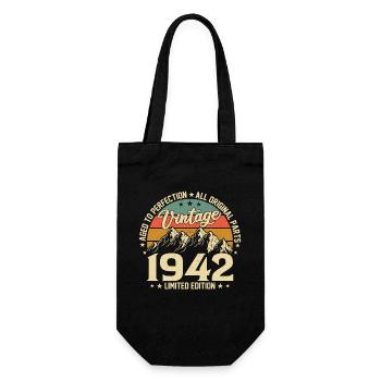 Vintage 82nd Birthday 1942 - Gift Bag for Bottles - black - Front