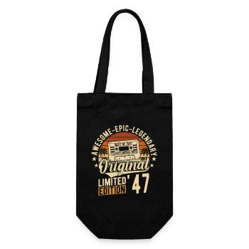 Vintage 1947 Birthday Joy - Gift Bag for Bottles - black - Front