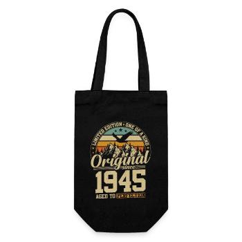 Born 1945 - 79 years - Gift Bag for Bottles - black - Front