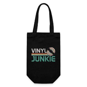 Vinyl Record Collectible DJ Gift - Gift Bag for Bottles - black - Front