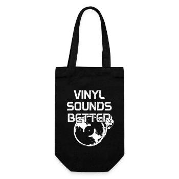 Vinyl Record Collectible DJ Gift - Gift Bag for Bottles - black - Front
