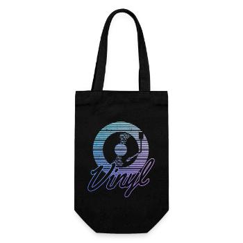 Vinyl Record Collectible DJ Gift - Gift Bag for Bottles - black - Front