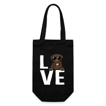 Chocolate Labrador Retriever Hund - Geschenkbeutel für Flaschen - Schwarz - Vorne