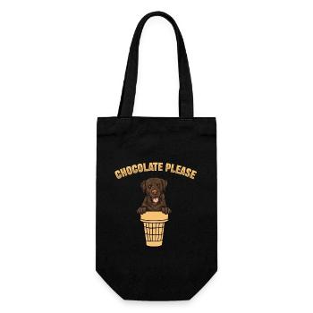 Chocolate Labrador Retriever Hund - Geschenkbeutel für Flaschen - Schwarz - Vorne