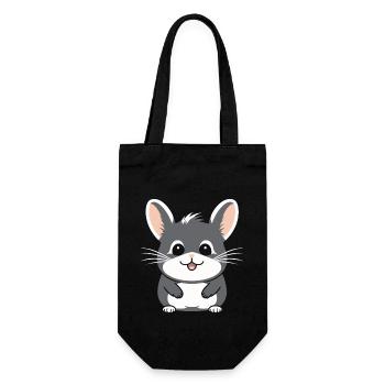 Niedliches kleines Chinchilla - Geschenkbeutel für Flaschen - Schwarz - Vorne