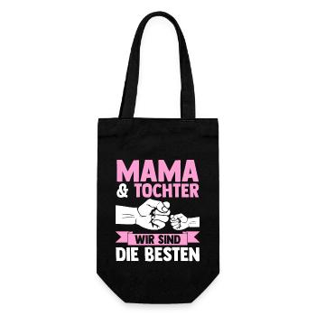 Mutter Muttertag Mama und Tochter - Geschenkbeutel für Flaschen - Schwarz - Vorne