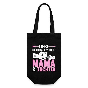 Mutter Muttertag Mama und Tochter - Geschenkbeutel für Flaschen - Schwarz - Vorne