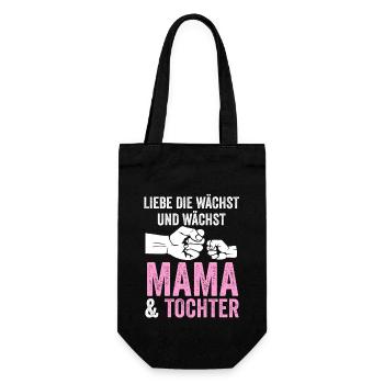 Mutter Muttertag Mama und Tochter - Geschenkbeutel für Flaschen - Schwarz - Vorne