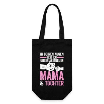 Mutter Muttertag Mama und Tochter - Geschenkbeutel für Flaschen - Schwarz - Vorne