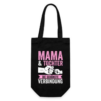 Mutter Muttertag Mama und Tochter - Geschenkbeutel für Flaschen - Schwarz - Vorne