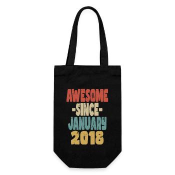 Awesome January 2018 - Gift Bag for Bottles - black - Front
