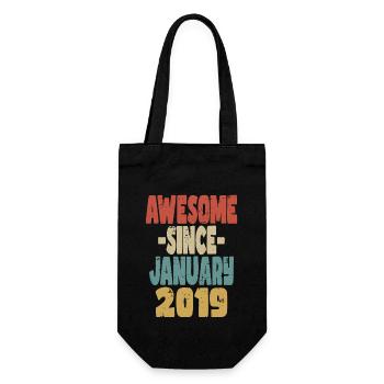 Awesome January 2019 - Gift Bag for Bottles - black - Front