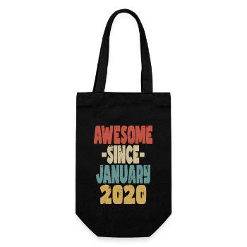 Awesome January 2020 - Gift Bag for Bottles - black - Front