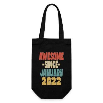 Awesome January 2022 - Gift Bag for Bottles - black - Front