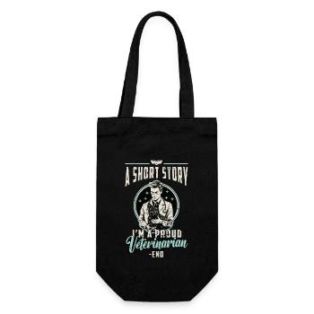 Veterinarian A Short Story I Am A Proud Veterinary - Gift Bag for Bottles - black - Front