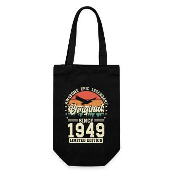 Legendary 75th Birthday - Born in 1949 - Gift Bag for Bottles - black - Front