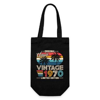 Legendärer 54. Geburtstag - Jahrgang 1970 - Geschenkbeutel für Flaschen - Schwarz - Vorne