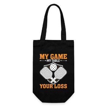 Mein Spiel Mein Tisch Dein Verlust - Geschenkbeutel für Flaschen - Schwarz - Vorne