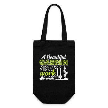 Gardening Gardening Is A Work Of Heart - Gift Bag for Bottles - black - Front
