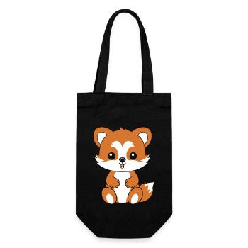 Renard amour Petit panda roux - Sac à bouteille - noir - Devant