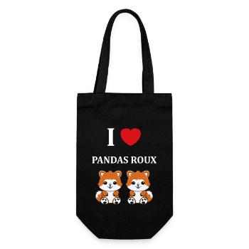 Renard amour Petit panda roux - Sac à bouteille - noir - Devant