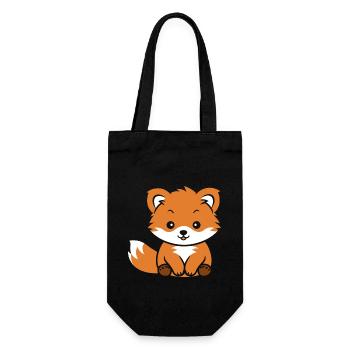 Renard amour Petit panda roux - Sac à bouteille - noir - Devant