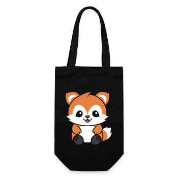 Fox Love Little Red Panda - Gift Bag for Bottles - black - Front