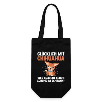 Hund Chihuahua - Geschenkbeutel für Flaschen - Schwarz - Vorne