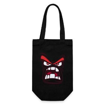 Angry angry face - Gift Bag for Bottles - black - Front