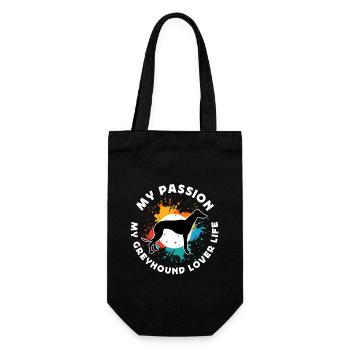 Greyhound Lover My Passion My Greyhound Dog Owner - Geschenkbeutel für Flaschen - Schwarz - Vorne