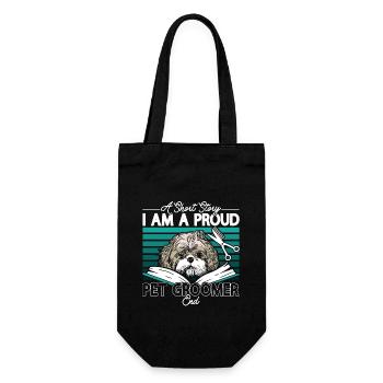 Toiletteur pour animaux de compagnie Une histoire courte Je suis un fier artiste de fourrure - Sac à bouteille - noir - Devant