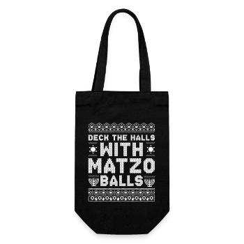 Frohe Weihnachten, Weihnachten, Chanukka, Weihnachten - Geschenkbeutel für Flaschen - Schwarz - Vorne