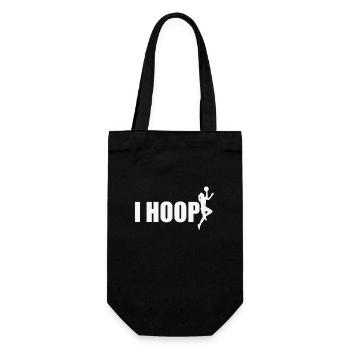 I Hoop Basketball Mädchen Teamsport - Geschenkbeutel für Flaschen - Schwarz - Vorne