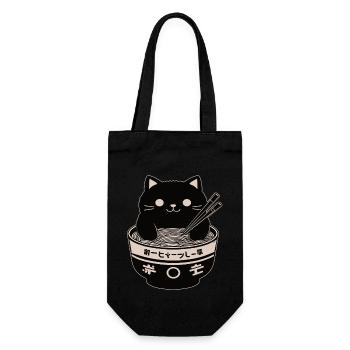 Ramen Powered Cat , classic - Gift Bag for Bottles - black - Front