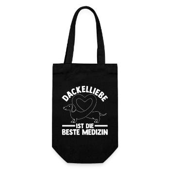 Hund Dachshund Dackel - Geschenkbeutel für Flaschen - Schwarz - Vorne