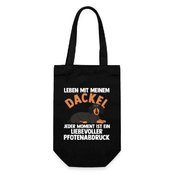 Hund Dachshund Dackel - Geschenkbeutel für Flaschen - Schwarz - Vorne