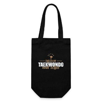 Fueled by Taekwondo and Coffee Martial Arts - Gift Bag for Bottles - black - Front